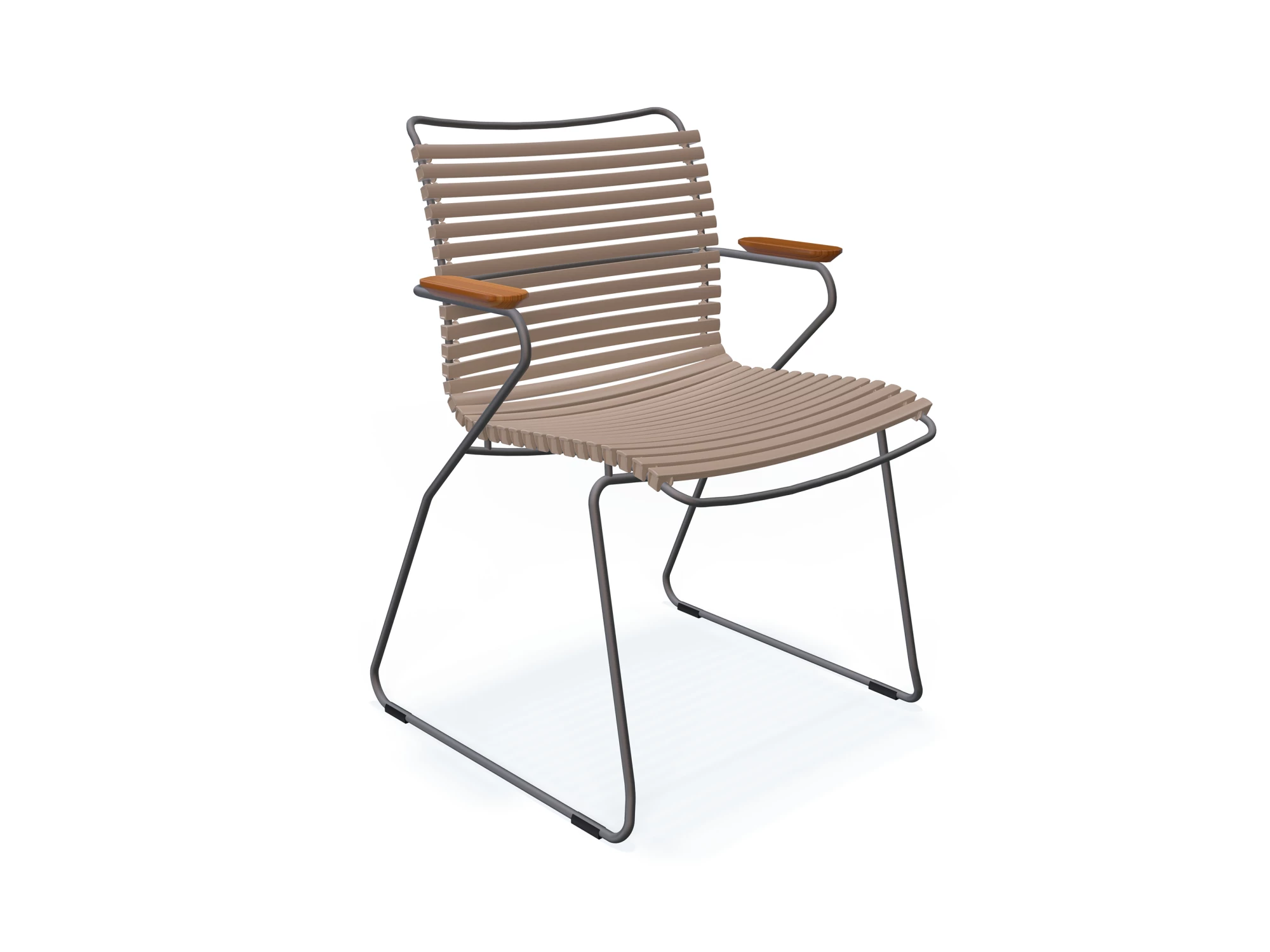 Chaise d'extérieur avec accoudoirs en bambou CLICK / Noir / Houe